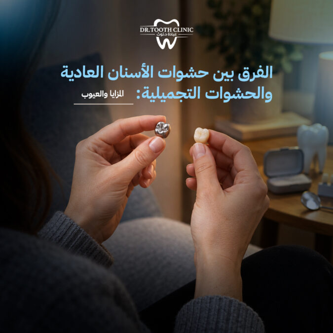 الفرق بين حشوات الأسنان العادية والحشوات التجميلية