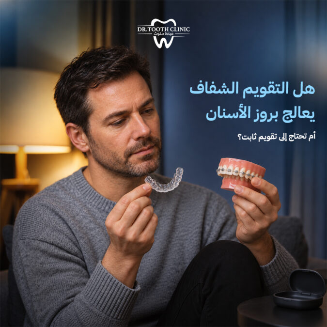 هل التقويم الشفاف يعالج بروز الأسنان